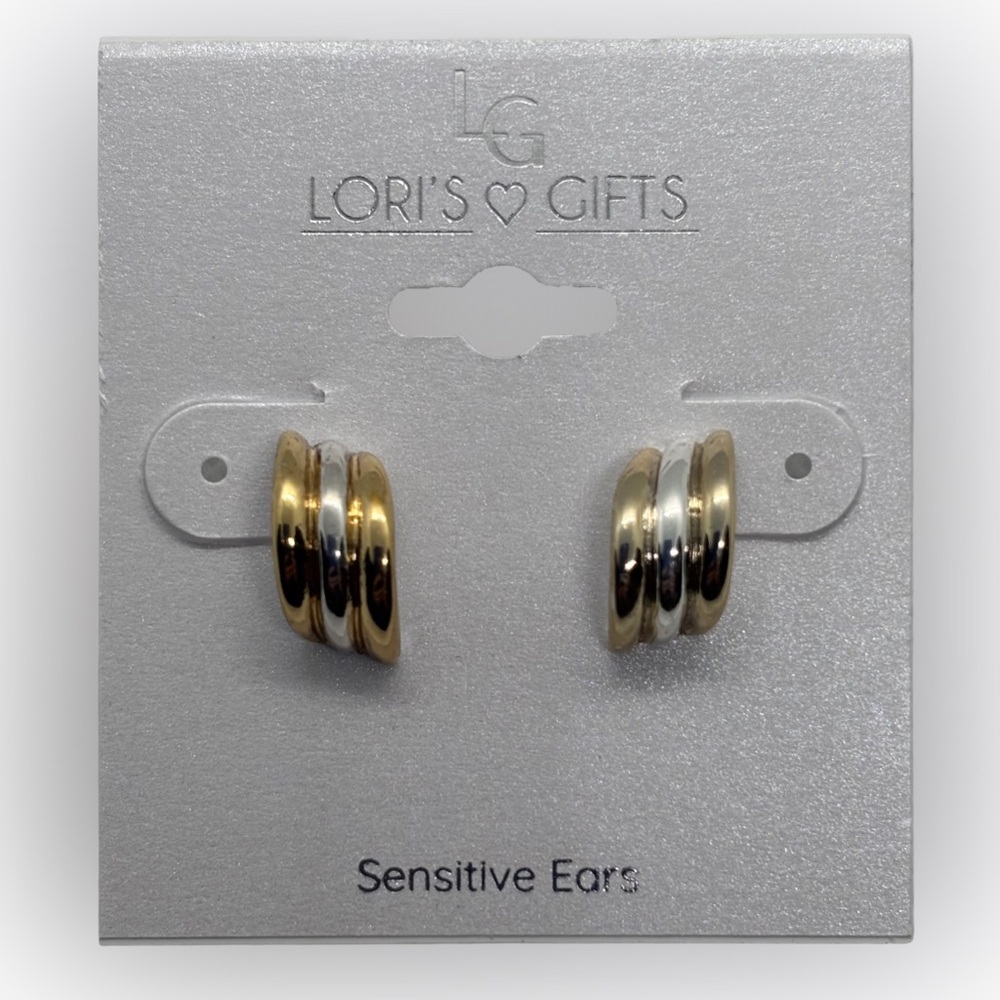 New Lori’s Gifts Gold and Silver Stud Earrings
